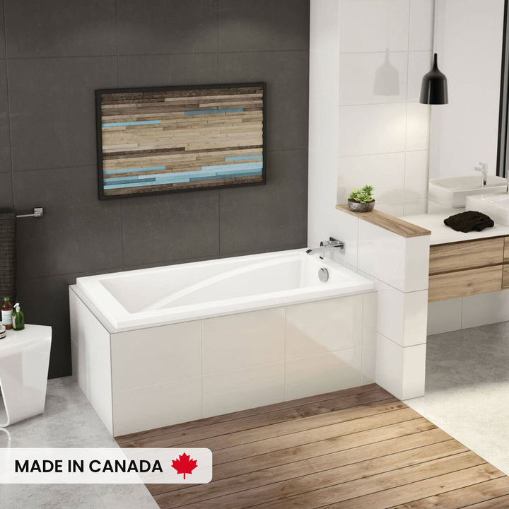 Maax ModulR 6032 IF (With Armrests) Acrylic Corner Right Left-Hand Drain Bathtub in White