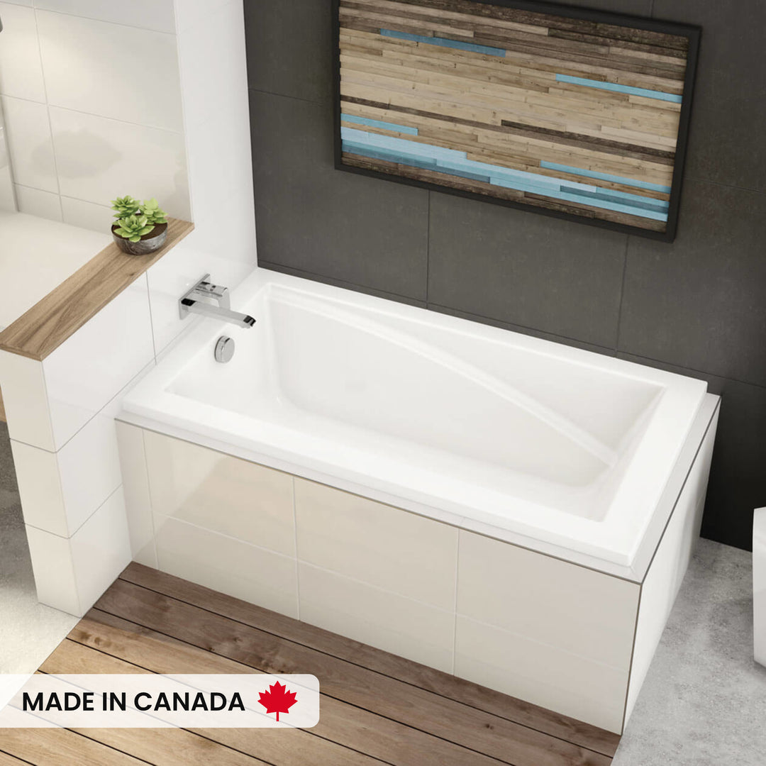 Maax ModulR 6032 IF (With Armrests) Acrylic Corner Left Left-Hand Drain Bathtub in White