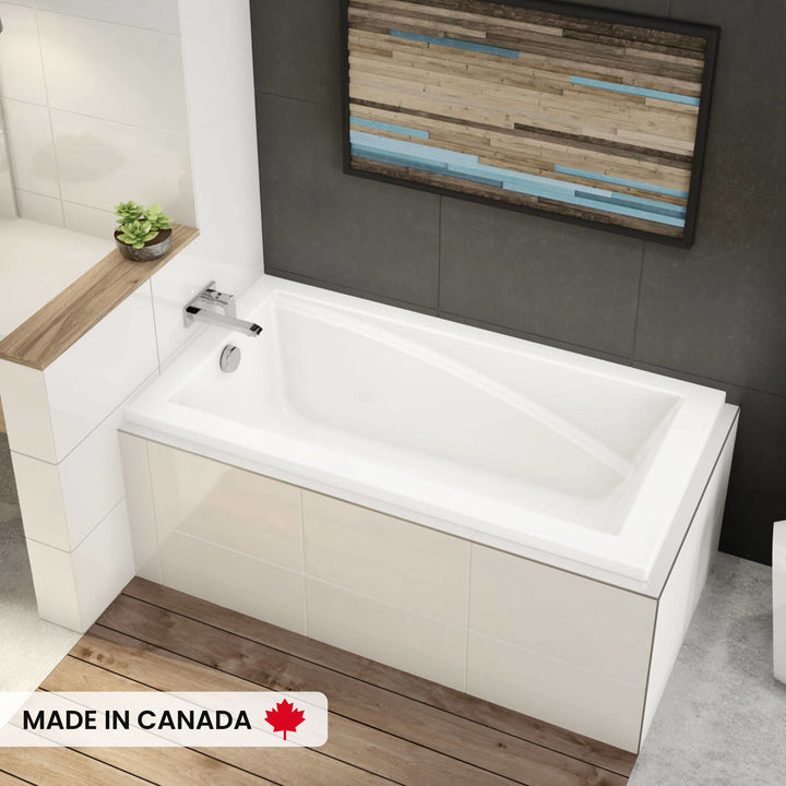 Maax ModulR 6032 IF (With Armrests) Acrylic Corner Left Left-Hand Drain Bathtub in White