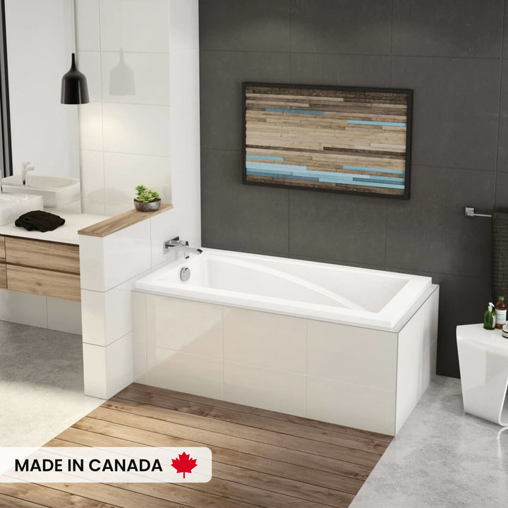Maax ModulR 6032 IF (With Armrests) Acrylic Corner Left Left-Hand Drain Bathtub in White