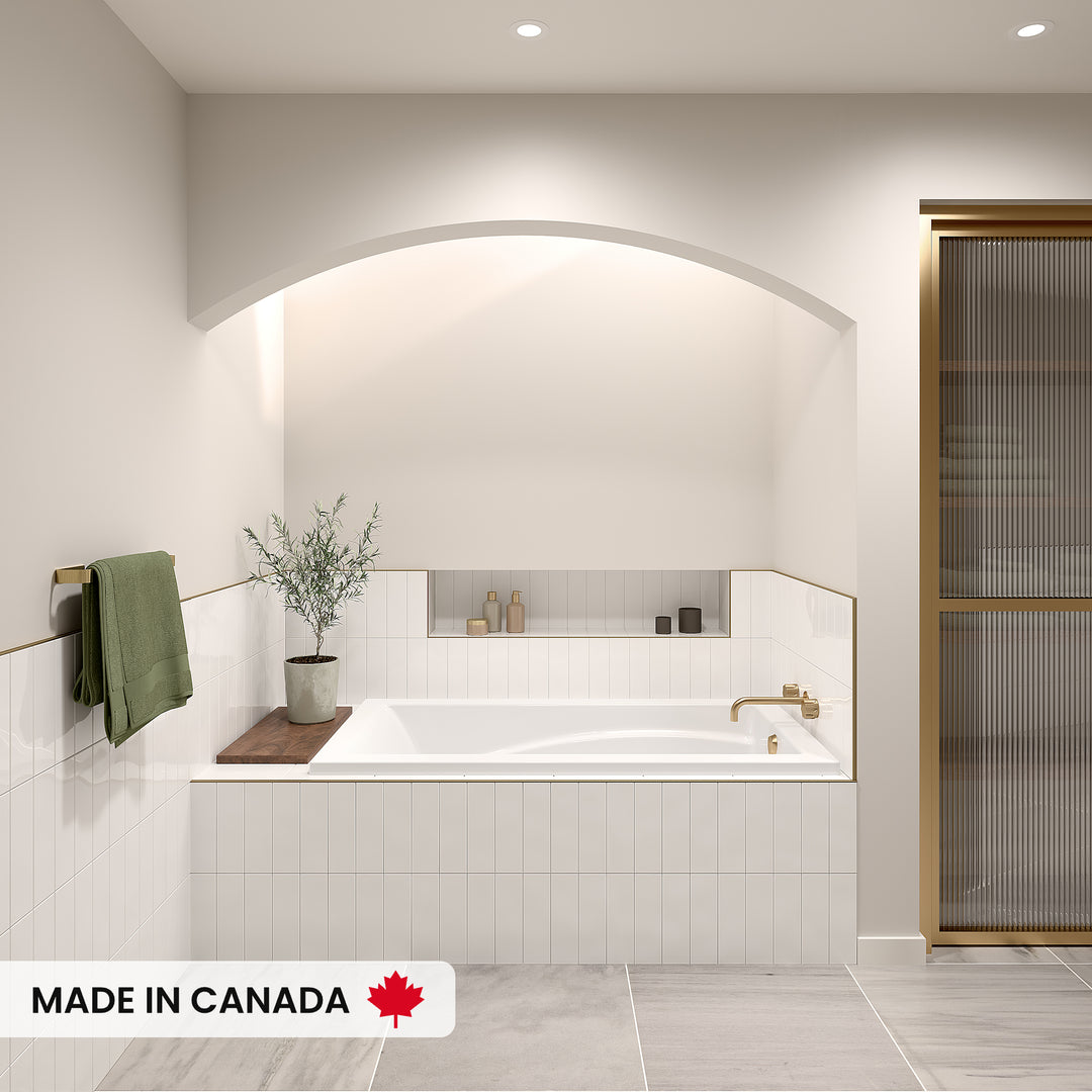 Maax Optik 6032 Acrylic Drop-in End Drain Bathtub in White