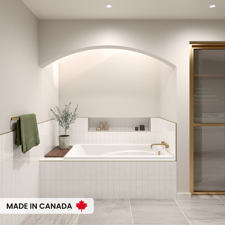 Maax Optik 6032 Acrylic Drop-in End Drain Bathtub in White