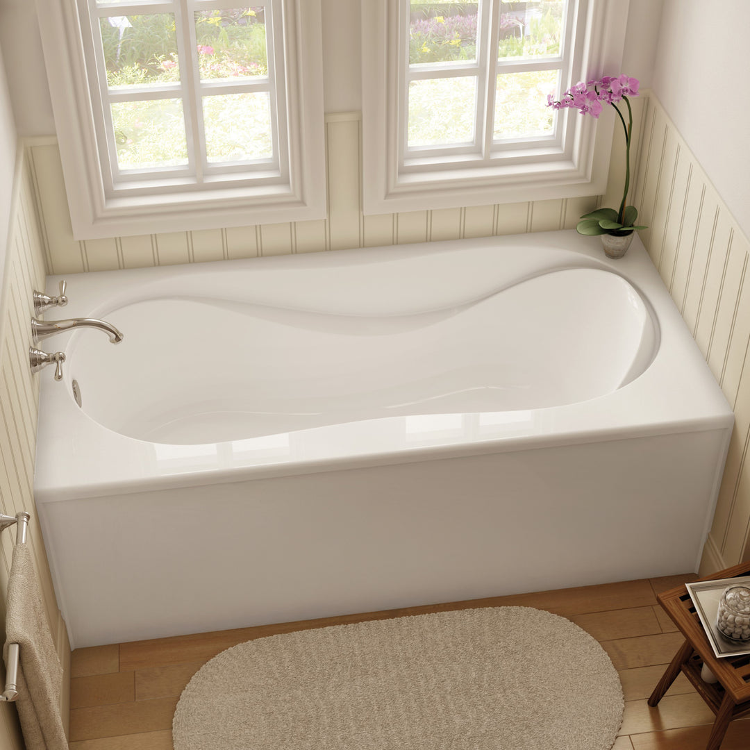 Maax Cocoon Sleek 6030 IFS Acrylic Alcove Left-Hand Drain Bathtub in White