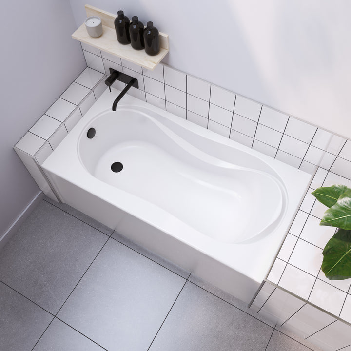 Maax Cocoon Sleek 6030 IFS Acrylic Alcove Left-Hand Drain Bathtub in White