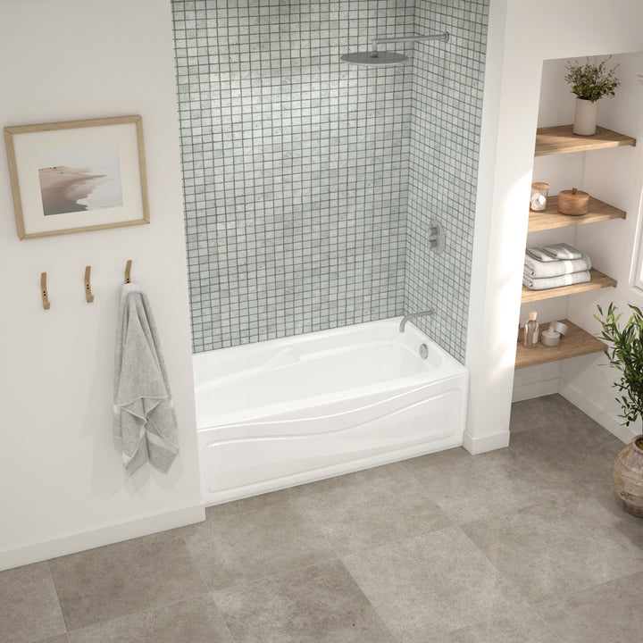 Maax Corinthia II 60 x 30 Acrylic Alcove Left-Hand Drain Bathtub in White