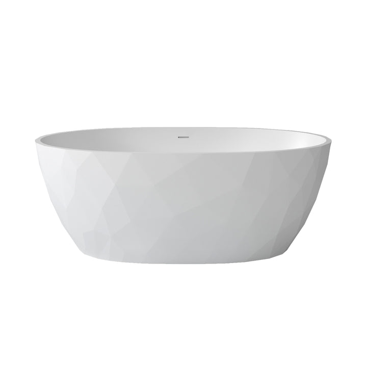 Maax Fura Matte 6732 Acrylic Freestanding Center Drain Bathtub in Matte White