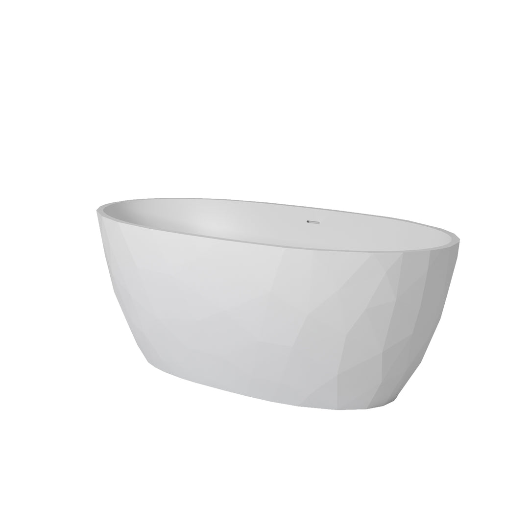 Maax Fura Matte 6732 Acrylic Freestanding Center Drain Bathtub in Matte White
