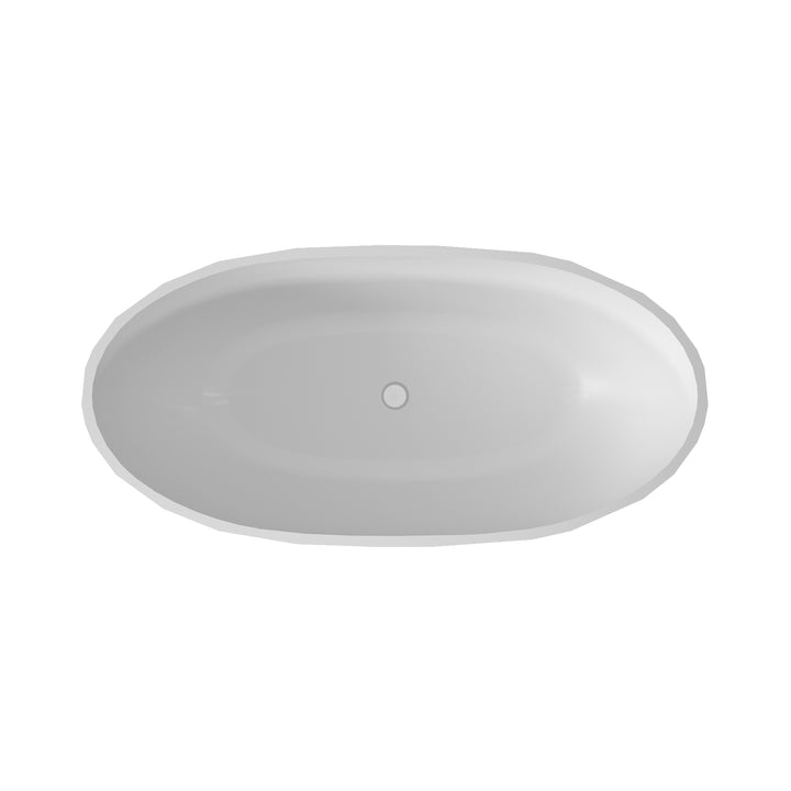 Maax Fura Matte 6732 Acrylic Freestanding Center Drain Bathtub in Matte White