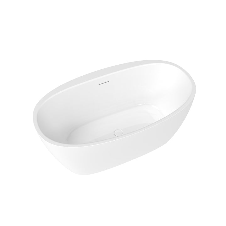 Maax Hatto 5932 Acrylic Freestanding Center Drain Bathtub in White
