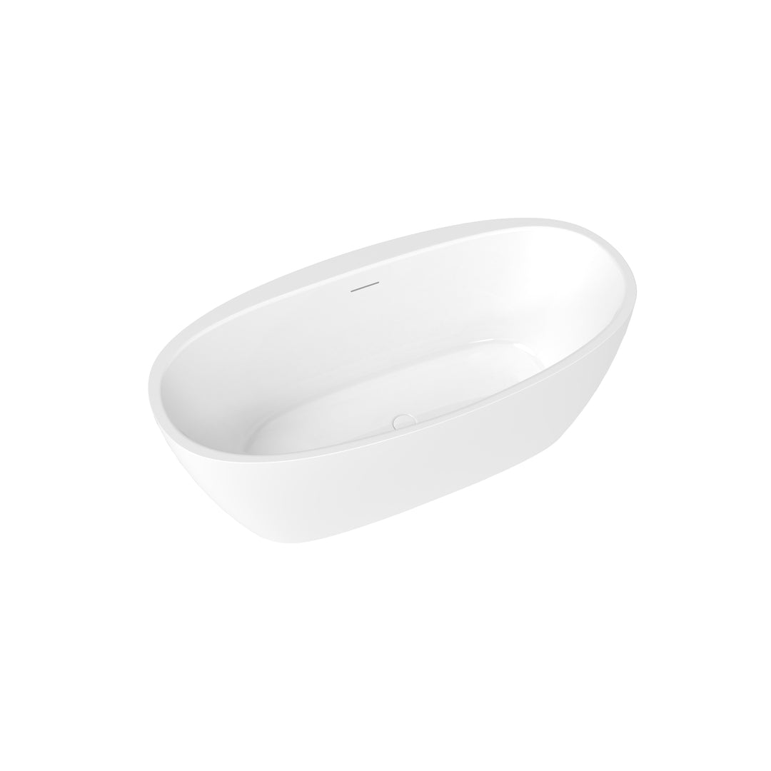 Maax Hatto 6732 Acrylic Freestanding Center Drain Bathtub in White
