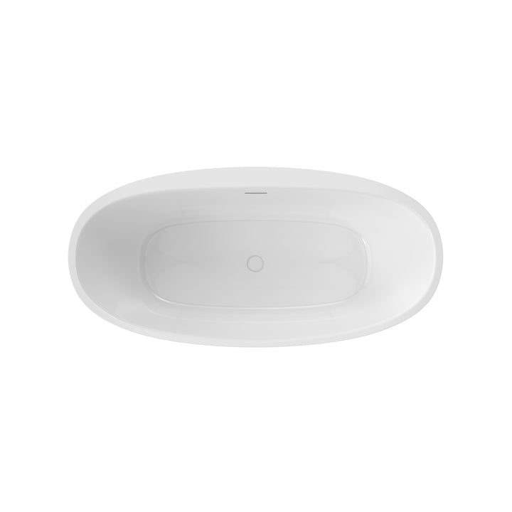 Maax Hatto 6732 Acrylic Freestanding Center Drain Bathtub in White