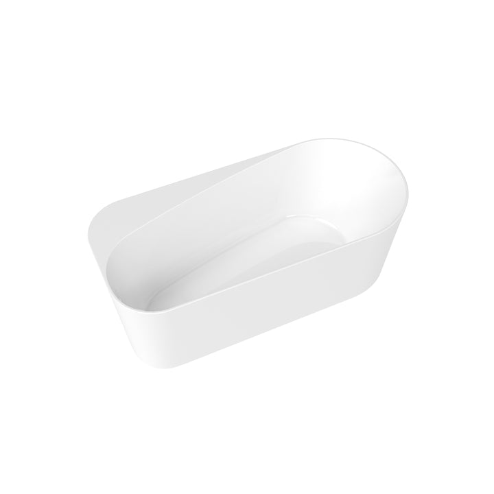 Maax Kuja 6732 Acrylic Freestanding End Drain Bathtub in White