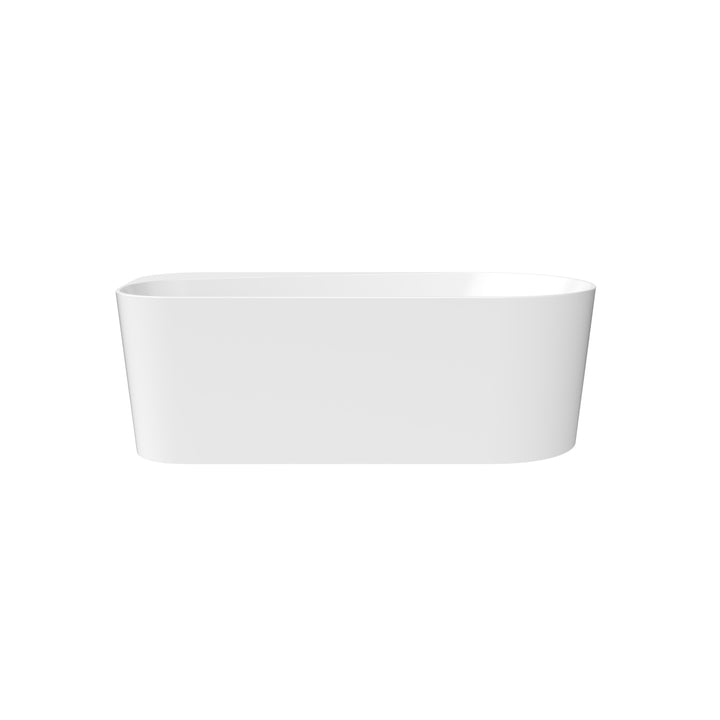 Maax Kuja 6732 Acrylic Freestanding End Drain Bathtub in White