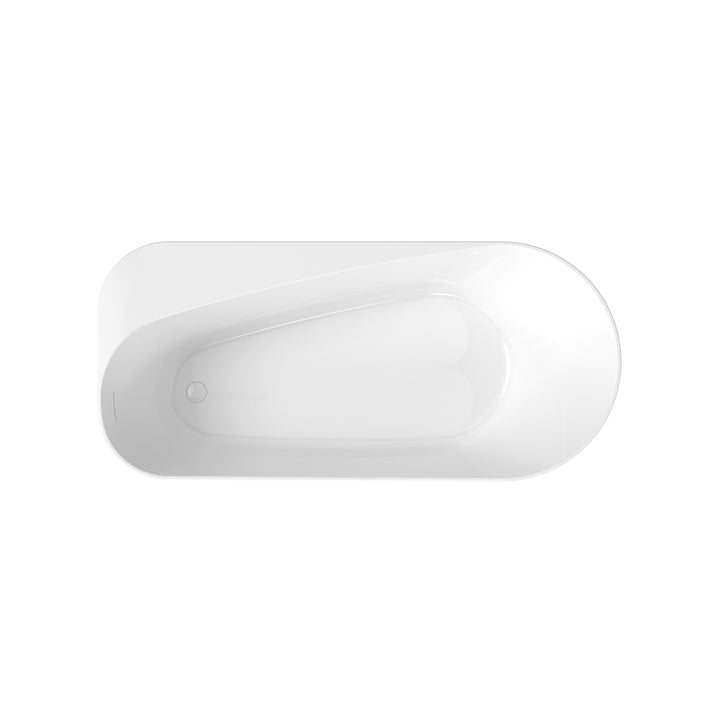 Maax Kuja 6732 Acrylic Freestanding End Drain Bathtub in White