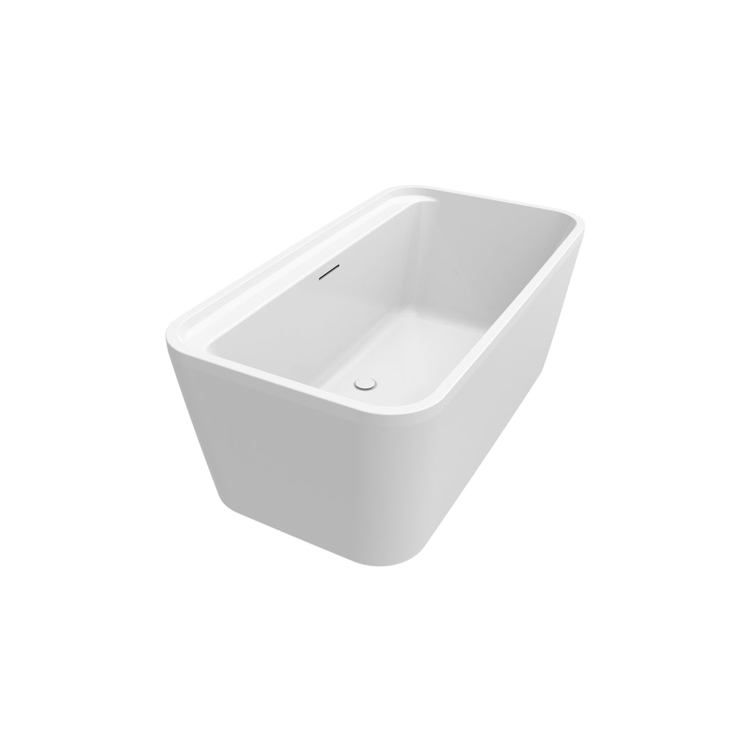 Maax Oberto 6032 Acrylic Freestanding Center Drain Bathtub in White
