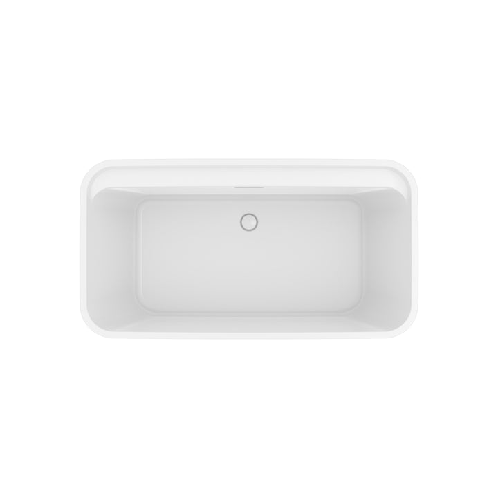 Maax Oberto 6032 Acrylic Freestanding Center Drain Bathtub in White