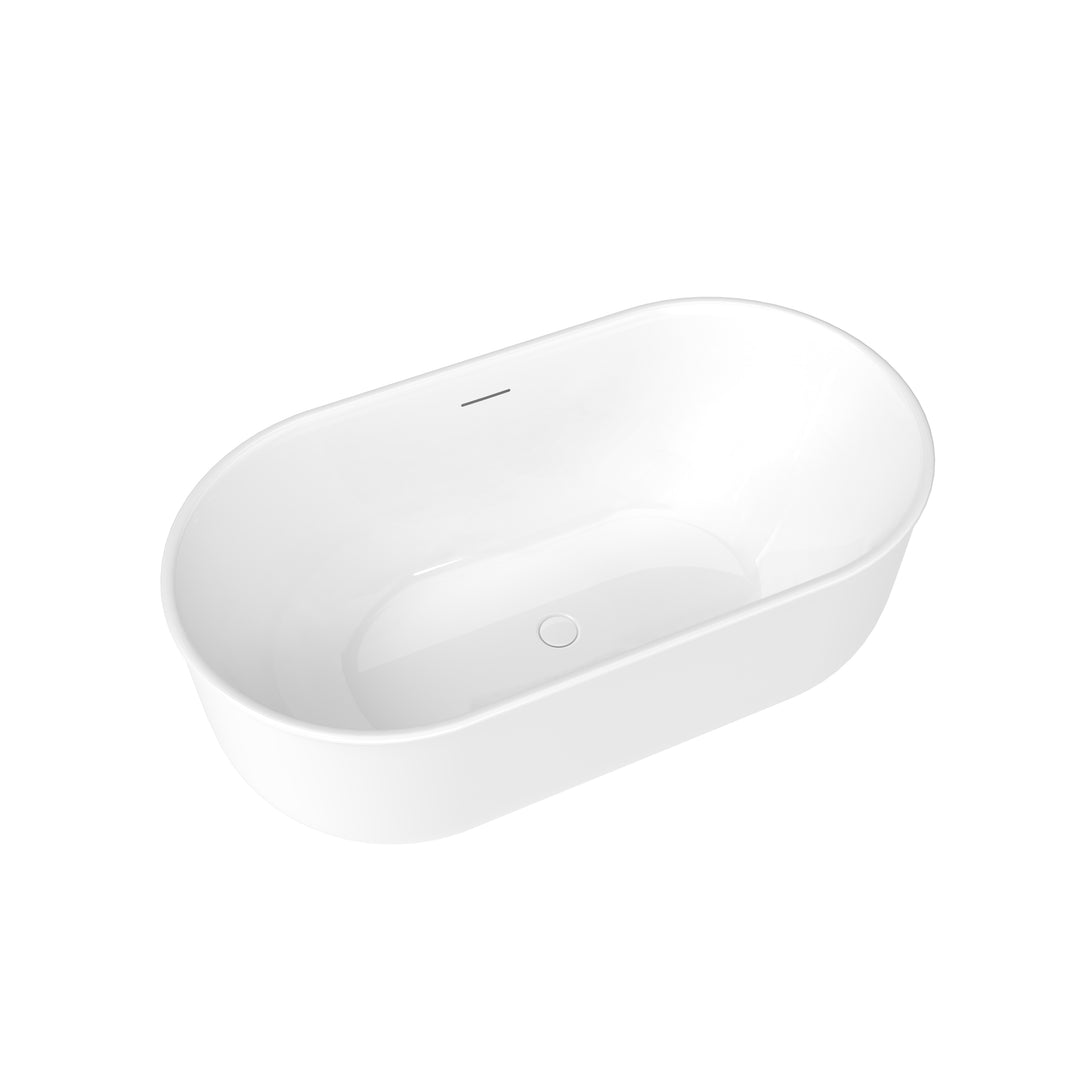 Maax Ommu 5932 Acrylic Freestanding Center Drain Bathtub in White