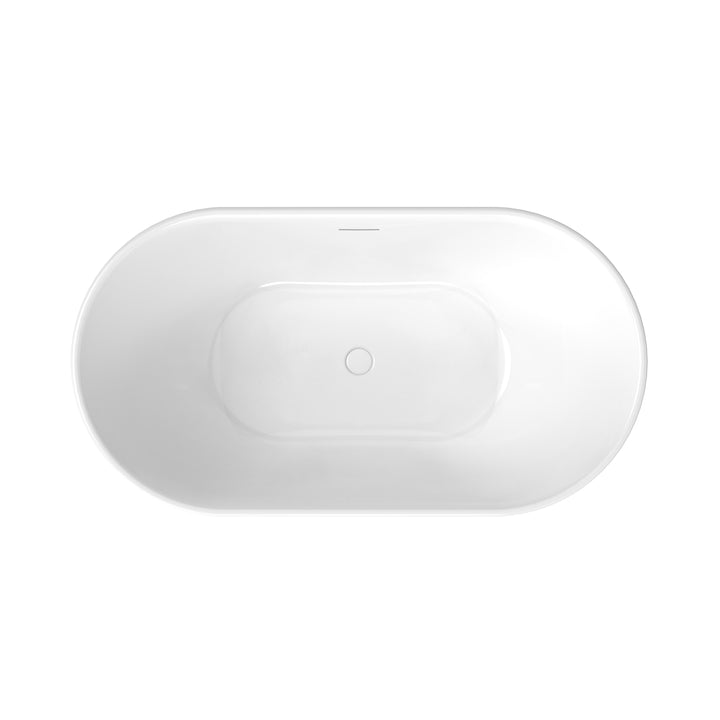 Maax Ommu 5932 Acrylic Freestanding Center Drain Bathtub in White
