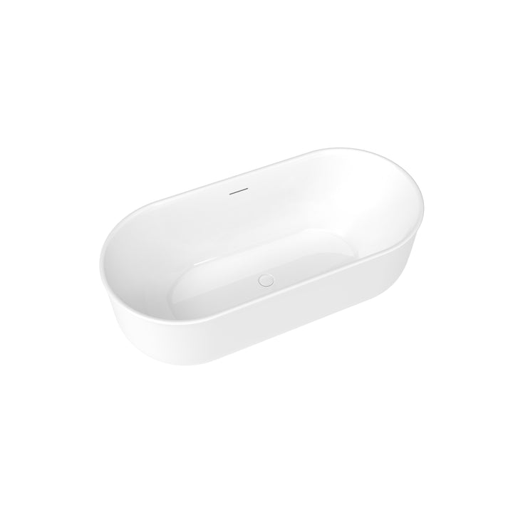 Maax Ommu 6732 Acrylic Freestanding Center Drain Bathtub in White