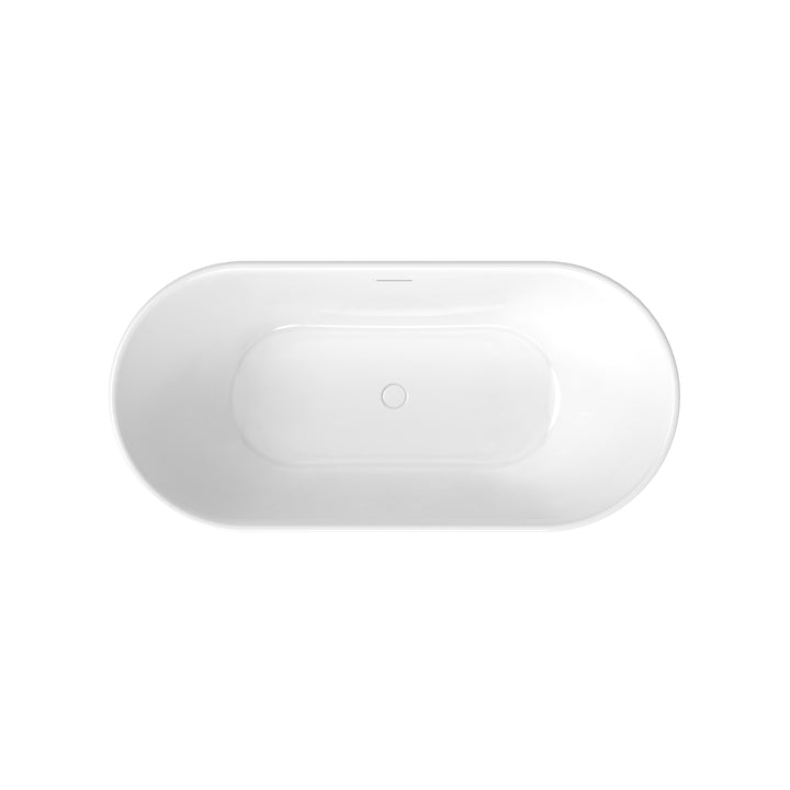 Maax Ommu 6732 Acrylic Freestanding Center Drain Bathtub in White