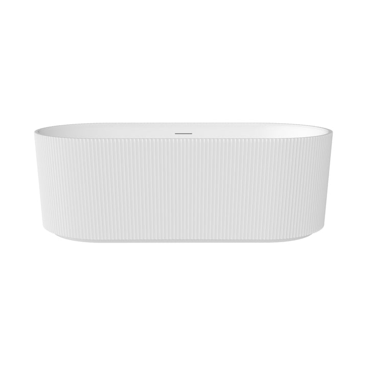 Maax Tori Matte 6732 Acrylic Freestanding Center Drain Bathtub in Matte White