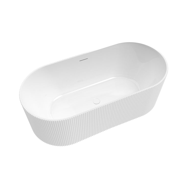 Maax Tori 6732 Acrylic Freestanding Center Drain Bathtub in White