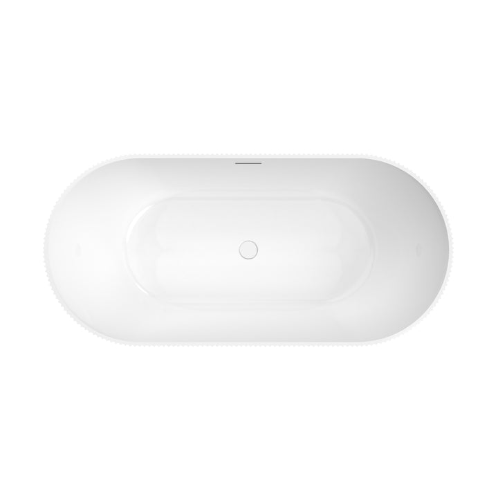 Maax Tori 6732 Acrylic Freestanding Center Drain Bathtub in White
