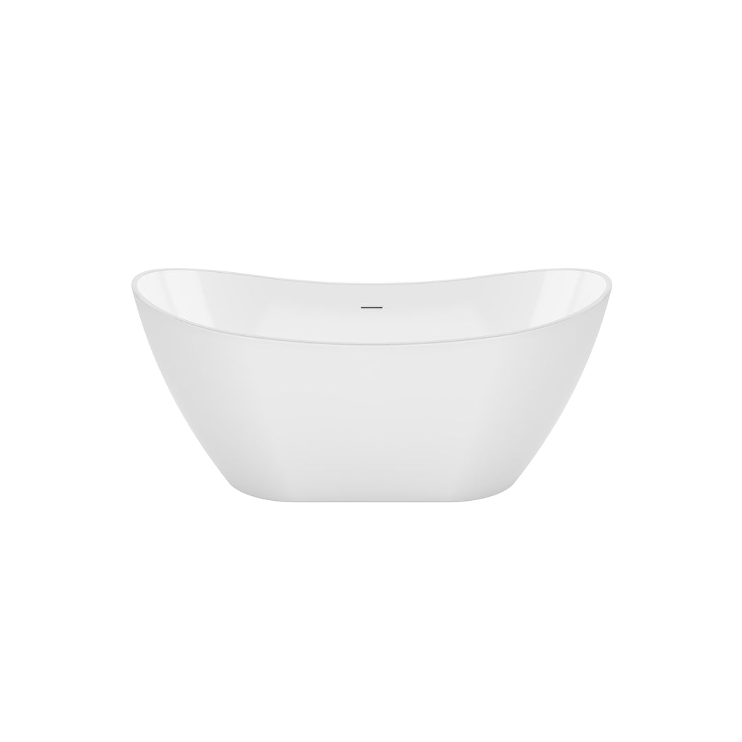 Maax Mirella 60 x 29 Acrylic Freestanding Center Drain Bathtub in White with White Skirt