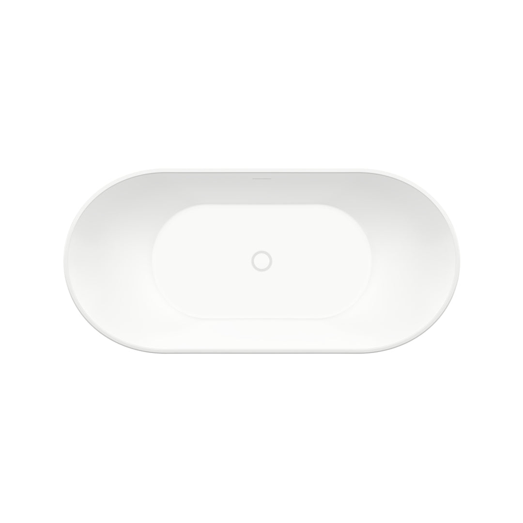 Maax Mirella 60 x 29 Acrylic Freestanding Center Drain Bathtub in White with White Skirt