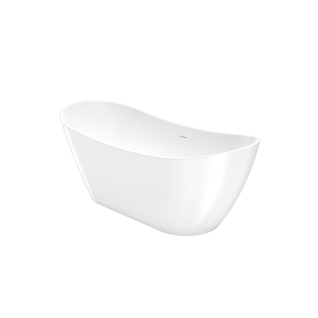 Maax Mirella 67 x 29 Acrylic Freestanding Center Drain Bathtub in White with White Skirt