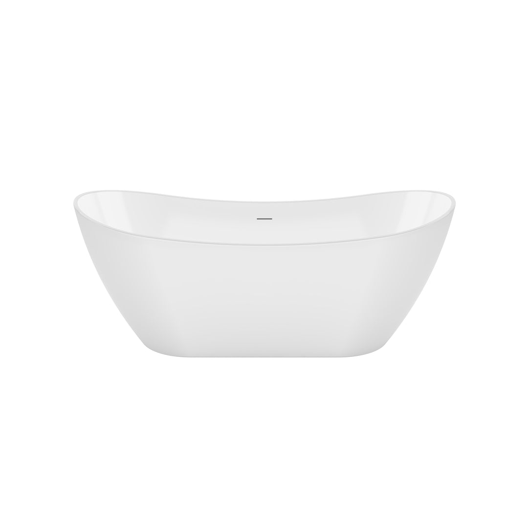 Maax Mirella 67 x 29 Acrylic Freestanding Center Drain Bathtub in White with White Skirt