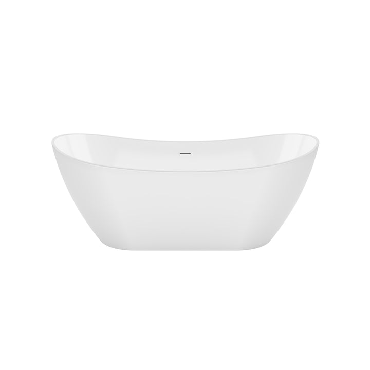 Maax Mirella 67 x 29 Acrylic Freestanding Center Drain Bathtub in White with White Skirt