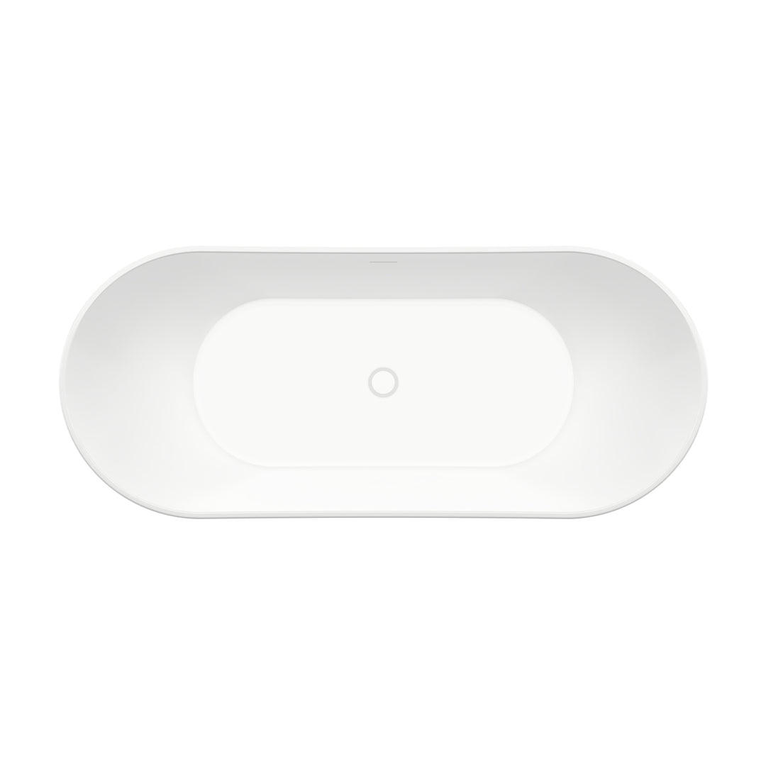 Maax Mahaba 67 x 29 Acrylic Freestanding Oval Center Drain Bathtub in White