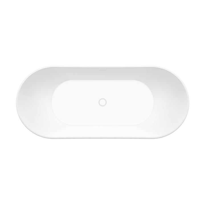 Maax Mirella 67 x 29 Acrylic Freestanding Center Drain Bathtub in White with White Skirt