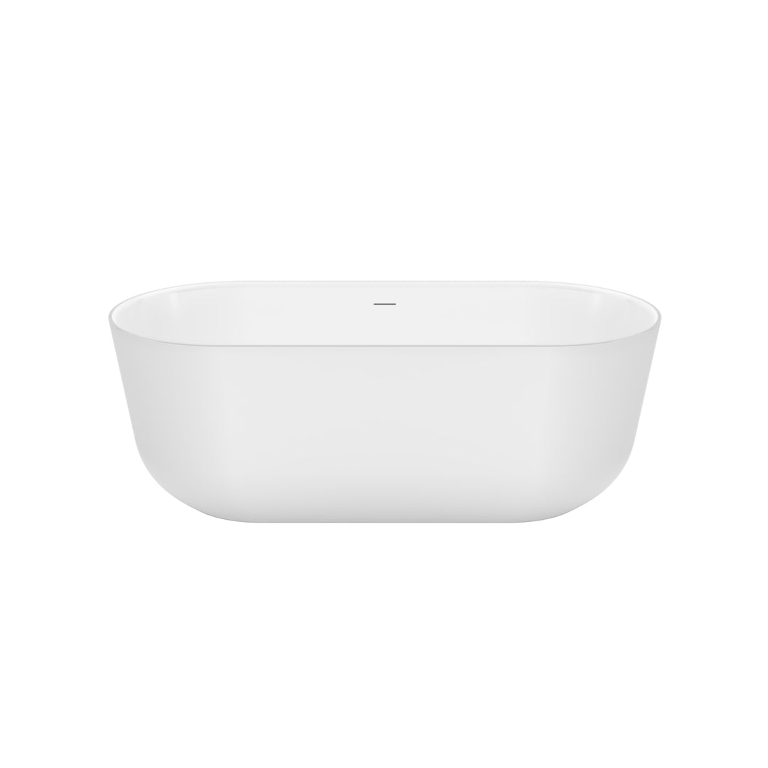 Maax Malibra 67 x 30 Acrylic Freestanding Center Drain Bathtub in White with White Skirt