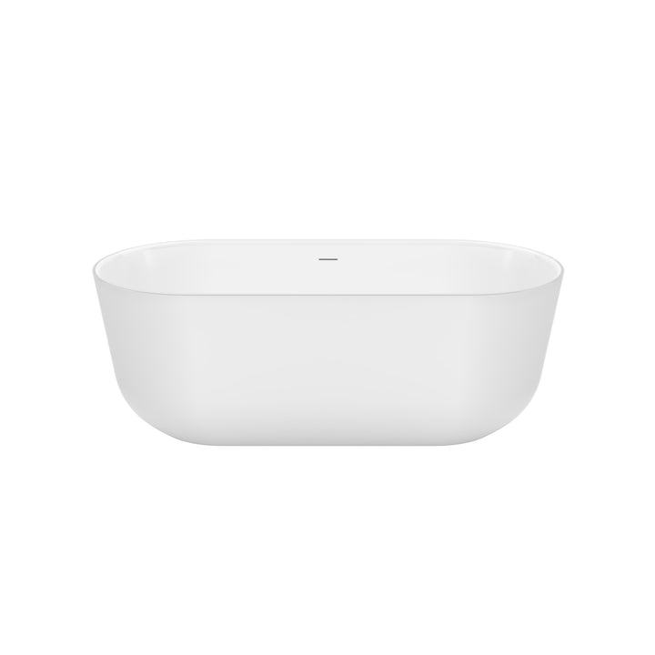 Maax Malibra 67 x 30 Acrylic Freestanding Center Drain Bathtub in White with White Skirt