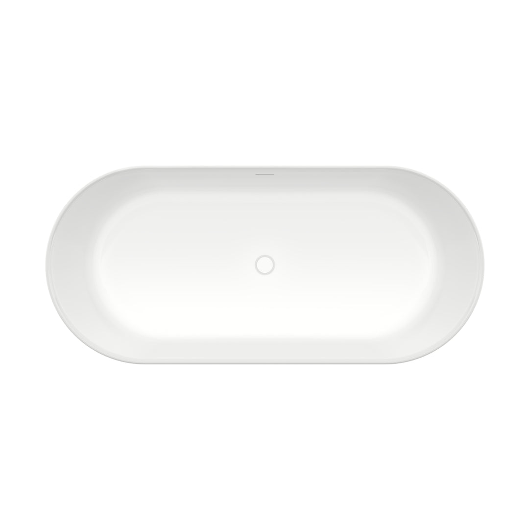 Maax Malibra 67 x 30 Acrylic Freestanding Center Drain Bathtub in White with White Skirt