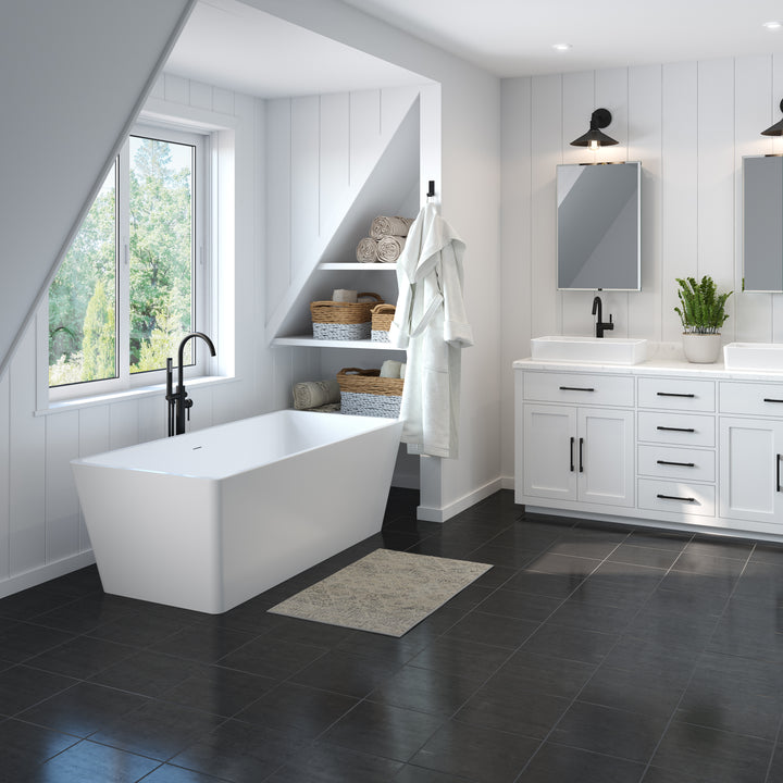 Maax Nakuru 67 x 31 Acrylic Freestanding Rectangular Center Drain Bathtub in White