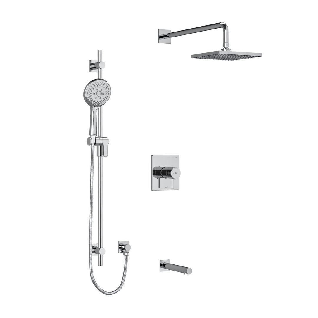Pallace Type T/P (Thermostatic/Pressure Balance) 1/2 Inch Coaxial 3-Way System With Hand Shower Rail Shower Head And Spout