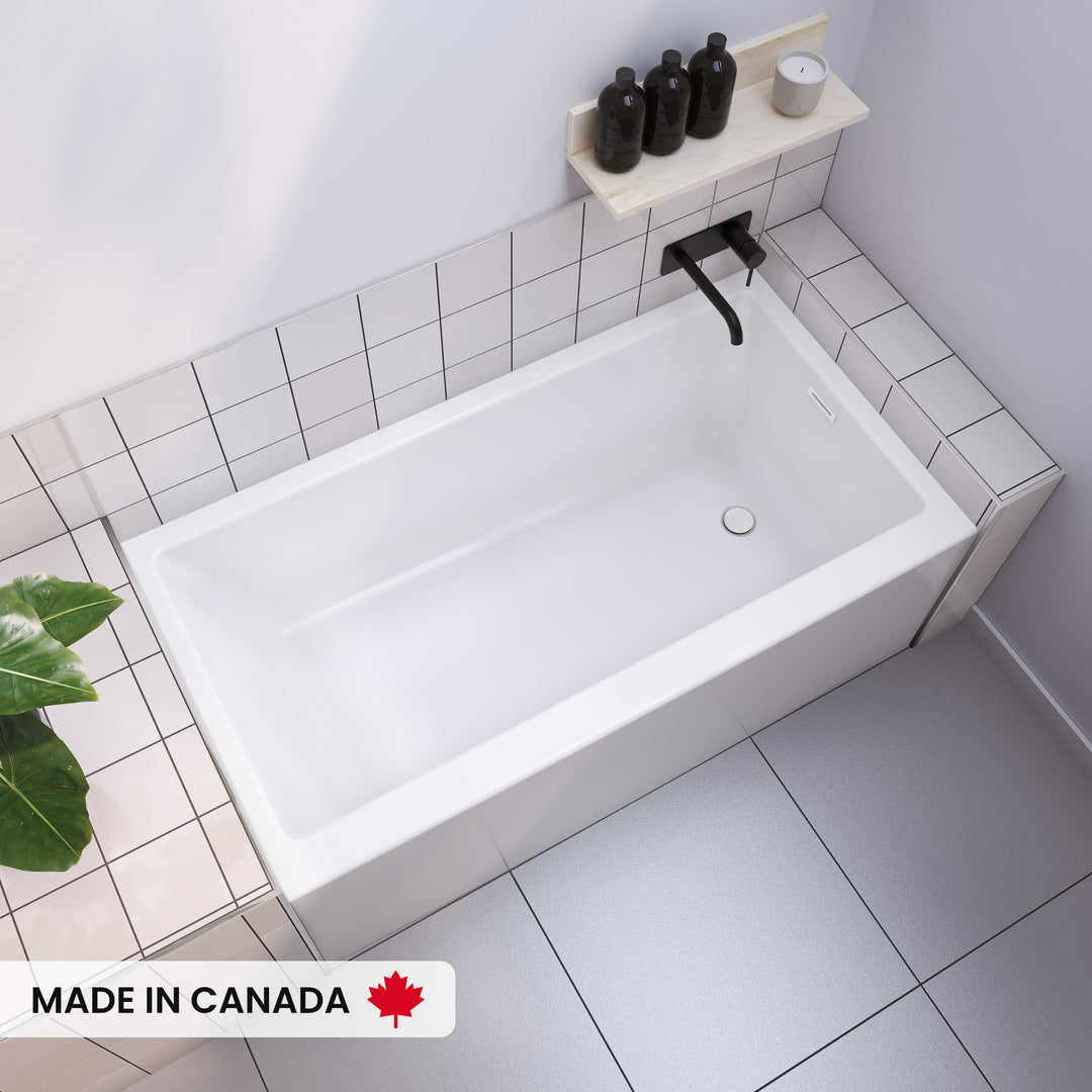 Maax Rubix 6030 AFR Acrylic Alcove Left-Hand Drain Bathtub in White