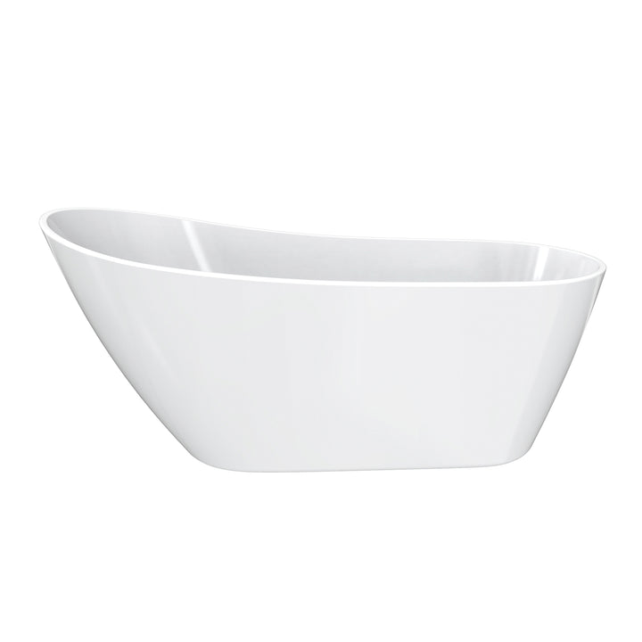 Maax Sinfoni 59 x 28 Acrylic Freestanding End Drain Bathtub in White with White Skirt