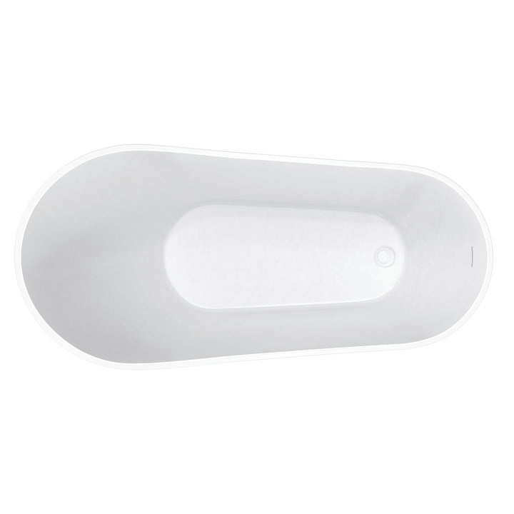 Maax Sinfoni 59 x 28 Acrylic Freestanding End Drain Bathtub in White with White Skirt