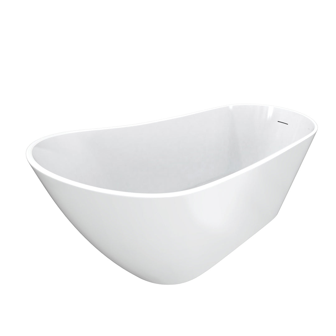Maax Soca 59 x 28 Acrylic Freestanding Oval End Drain Bathtub in White