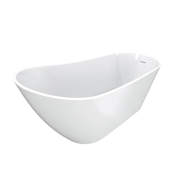 Maax Soca 59 x 28 Acrylic Freestanding Oval End Drain Bathtub in White