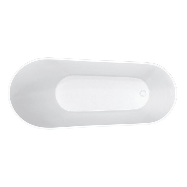 Maax Sinfoni 67 x 29 Acrylic Freestanding End Drain Bathtub in White with White Skirt