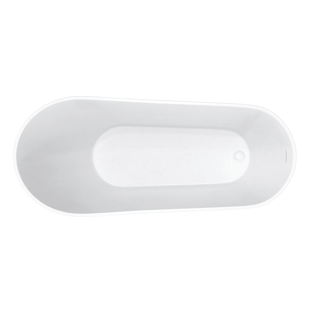 Maax Soca 67 x 29 Acrylic Freestanding Oval End Drain Bathtub in White