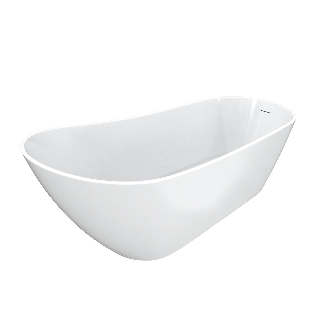 Maax Soca 67 x 29 Acrylic Freestanding Oval End Drain Bathtub in White