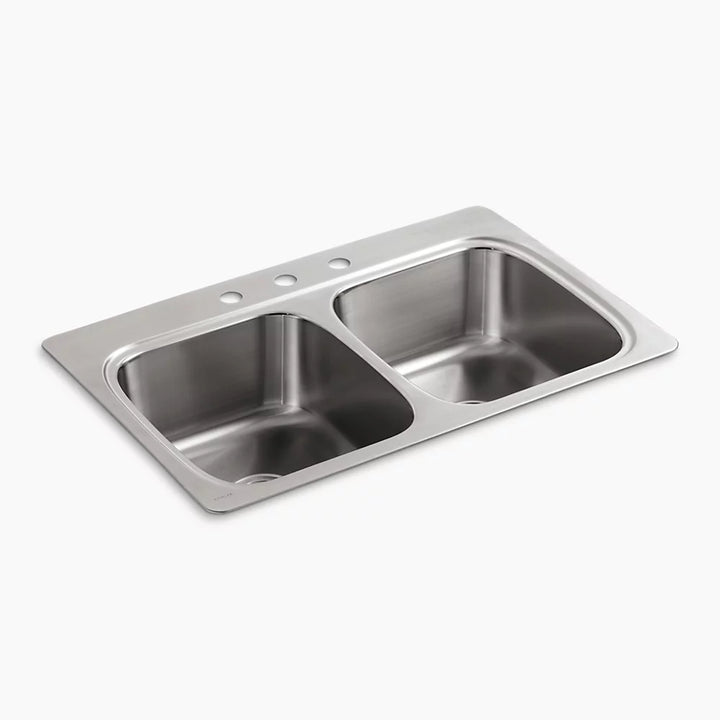 Kohler Verse™ 33" top-mount double-bowl kitchen sink  K-5267-3-NA