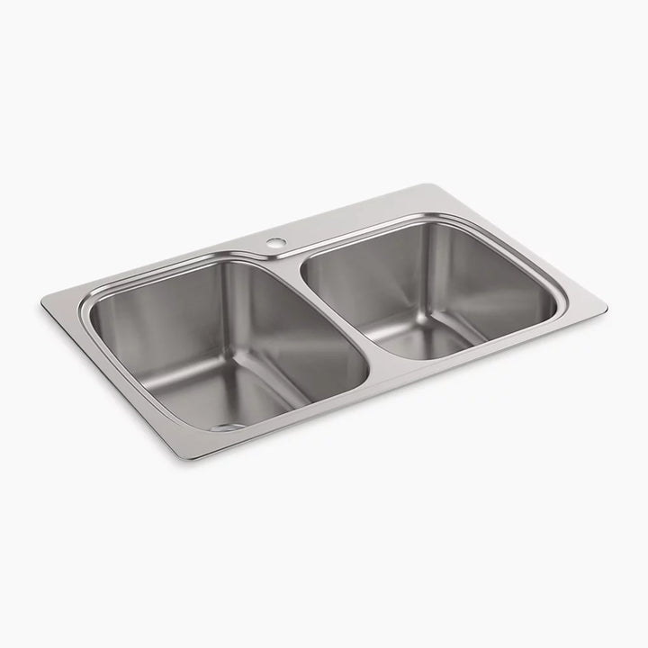 Kohler Verse™ 33" top-/undermount double-bowl kitchen sink  K-75791-1-NA