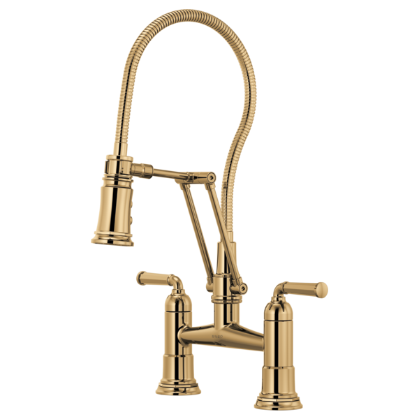 Brizo ROOK Articulating Bridge Faucet with Finished Hose
